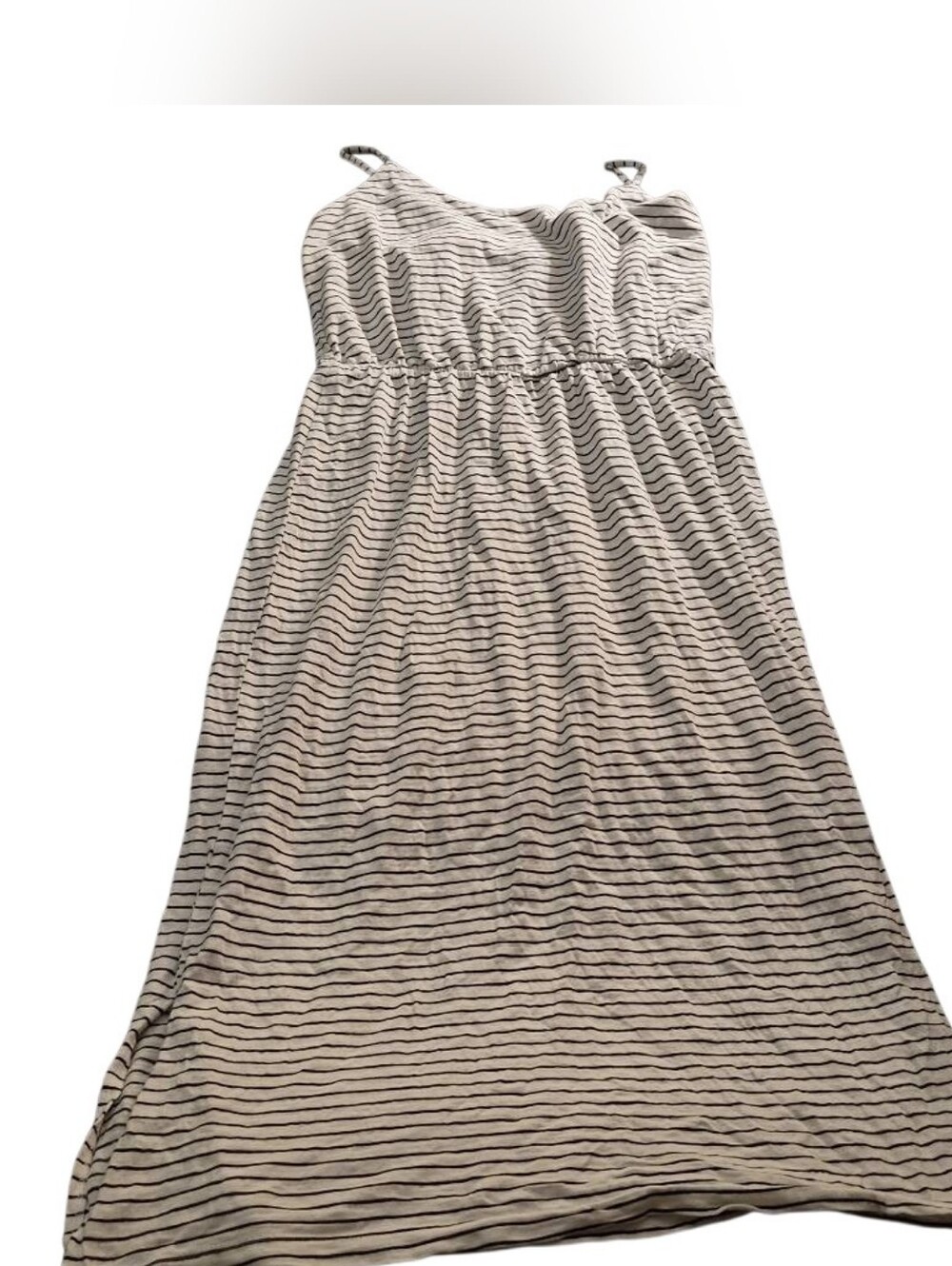 Old Navy White & Black Striped Sleeveless Maxi Dress(424)